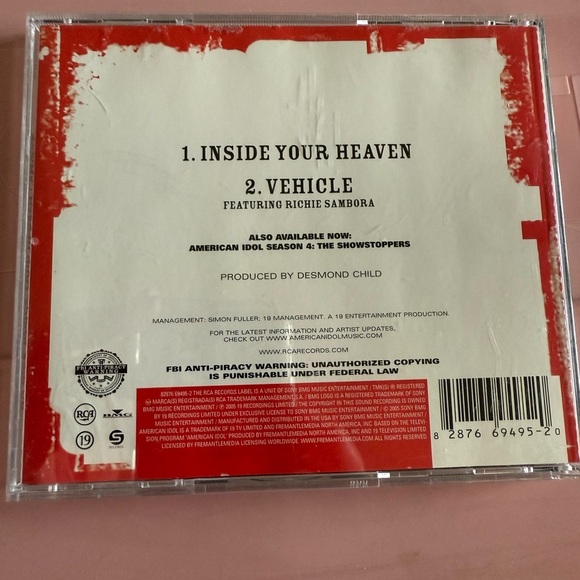 Bo Bice | Inside Your Heaven / Vehicle | Vintage CD - Picture 3 of 3